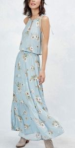 Lovestitch halter pink floral layered maxi…